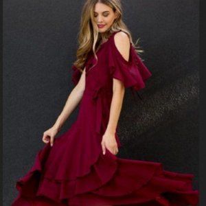 Joyfolie Mia Joy Cynthia Christmas Dress in Cranberry Size Small